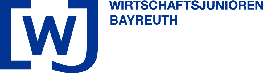 Logo der Wirtschaftsjunioren Bayreuth mit stilisiertem WJ-Symbol in Blau. Netzwerk für junge Unternehmer, Selbstständige und Führungskräfte in der Region.